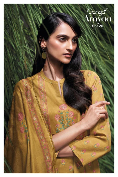 Amyaa 5126 By Ganga Cotton Satin Printed Plazzo Salwar Suits 